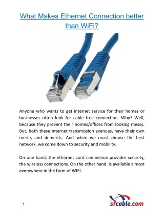 What Makes Ethernet Connection better than WiFi?