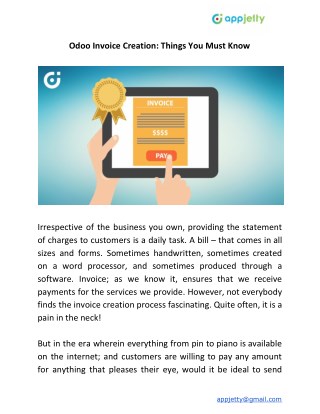 Odoo Invoice Creation: Things You Must Know