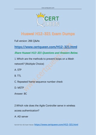 Updated Huawei H12-321 Exam Questions in July