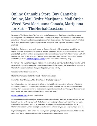 mail order weed