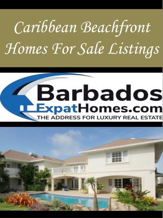 Caribbean Beachfront Homes For Sale Listings