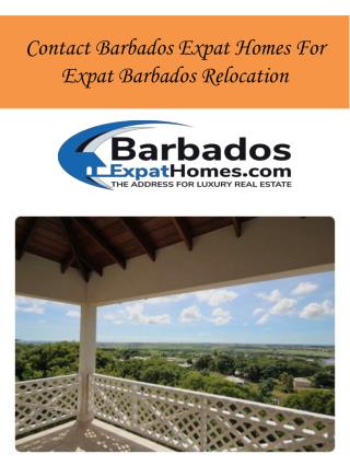 Contact Barbados Expat Homes For Expat Barbados Relocation