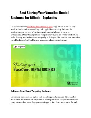 Best Startup Your Vacation rental Business - Appkodes
