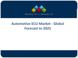 Attractive Opportunities in the Automotive ECU Market