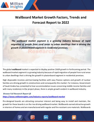 Wallboard Industry Share, Sourcing Strategy and Downstream Buyers 2017-2022