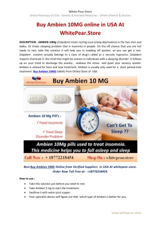 Buy Ambien 10MG online