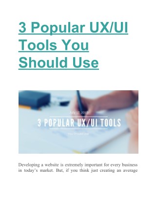 3 Popular UX/UI Tools You Should Use