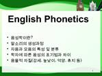 English Phonetics