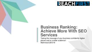 Business Ranking Achieve More With SEO Services