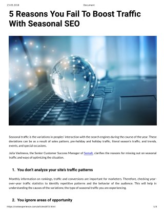 5 Reasons You Fail To Boost Traffic With Seasonal SEO