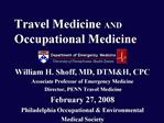Travel Medicine AND Occupational Medicine