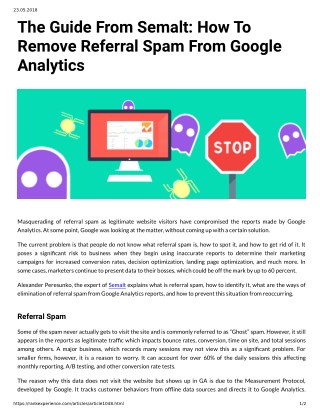 The Guide From Semalt: How To Remove Referral Spam From Google Analytics