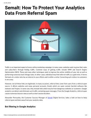 Semalt: How To Protect Your Analytics Data From Referral Spam