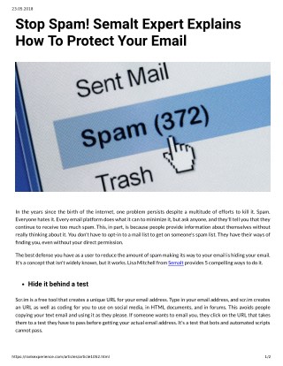 Stop Spam! Semalt Expert Explains How To Protect Your Email