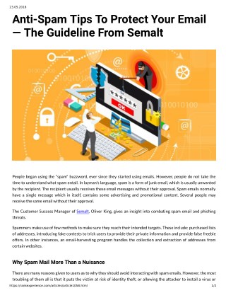 Anti-Spam Tips To Protect Your Email â€” The Guideline From Semalt