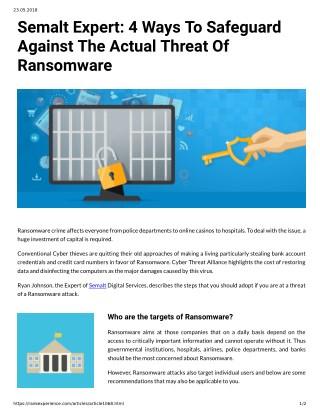 Semalt Expert: 4 Ways To Safeguard Against The Actual Threat Of Ransomware