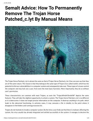 Semalt Advice: How To Permanently Remove The Trojan Horse Patched_c.lyt By Manual Means