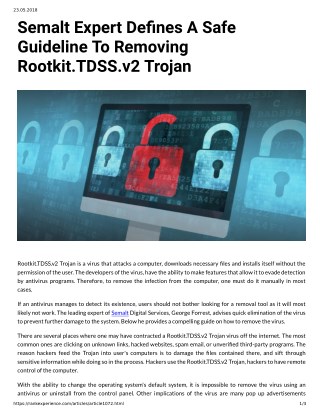 Semalt Expert Defines A Safe Guideline To Removing Rootkit.TDSS.v2 Trojan