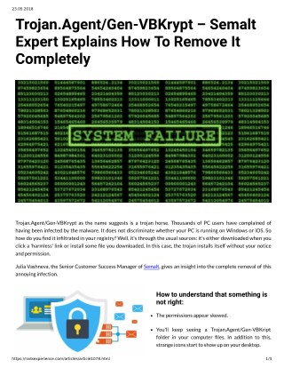 Trojan.Agent/Gen-VBKrypt â€“ Semalt Expert Explains How To Remove It Completely