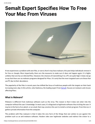 Semalt Expert Specifies How To Free Your Mac From Viruses