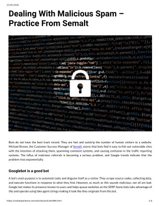 Dealing With Malicious Spam â€“ Practice From Semalt