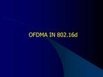 OFDMA IN 802.16d