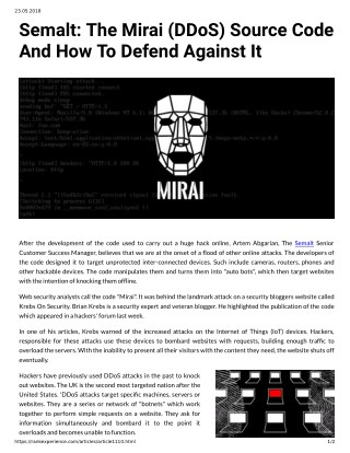 Semalt: The Mirai (DDoS) Source Code And How To Defend Against It