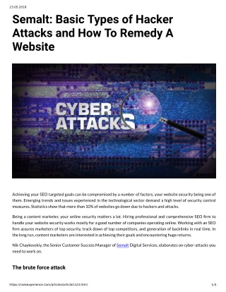 Semalt: Basic Types of Hacker Attacks and How To Remedy A Website