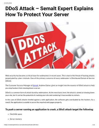 DDoS Attack â€“ Semalt Expert Explains How To Protect Your Server