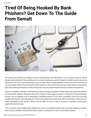 Tired Of Being Hooked By Bank Phishers? Get Down To The Guide From Semalt
