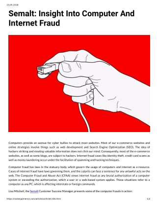 Semalt: Insight Into Computer And Internet Fraud