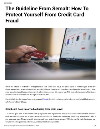 The Guideline From Semalt: How To Protect Yourself From Credit Card Fraud