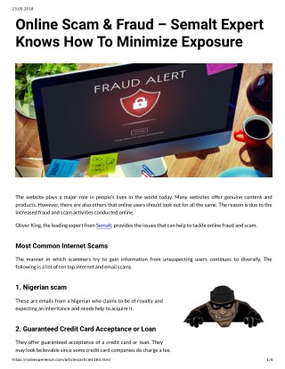 Online Scam & Fraud â€“ Semalt Expert Knows How To Minimize Exposure