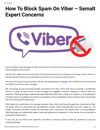 How To Block Spam On Viber â€“ Semalt Expert Concerns