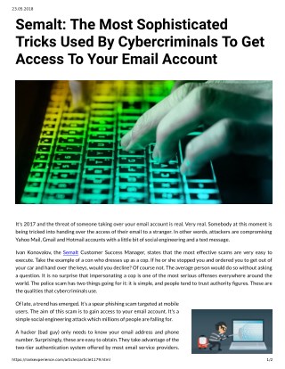 Semalt: The Most Sophisticated Tricks Used By Cybercriminals To Get Access To Your Email Account