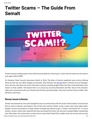 Twitter Scams â€“ The Guide From Semalt