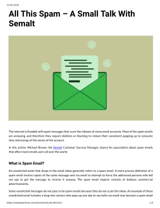 All This Spam â€“ A Small Talk With Semalt