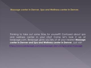 Massage Center In Denver | Spa and Wellness Center In Denver
