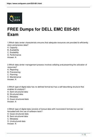 EMC E05-001 Real Exam Dumps from CertQueen