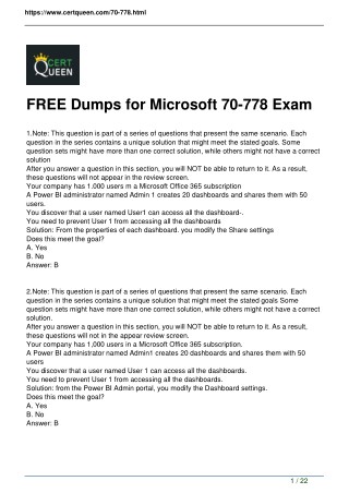 2018 Microsoft 70-778 Exam Real Questions