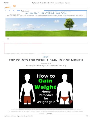 HEALTH TOP POINTS FOR WEIGHT GAIN IN ONE MONTH
