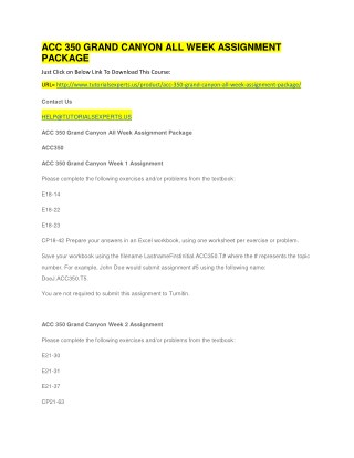 ACC 350 GRAND CANYON ALL WEEK ASSIGNMENT PACKAGE
