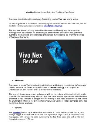 Vivo Nex Review: Latest Entry Into The Bezel Free Arena!