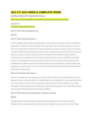 ACC 371 GCU WEEK 8 COMPLETE WORK