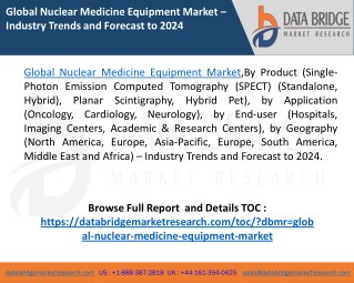 Global Nuclear Medicine Equipment Market â€“ Industry Trends and Forecast to 2024