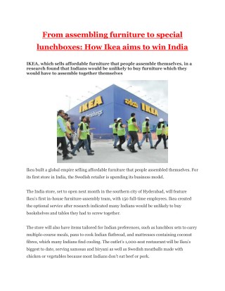 From assembling furniture to special lunchboxes: How Ikea aims to win India