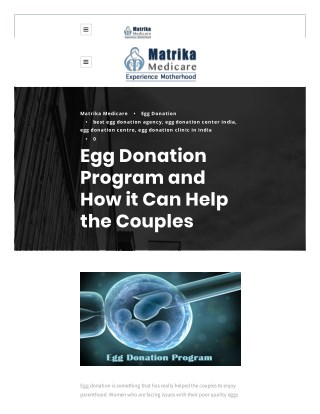 Egg Donation Program and How it Can Help the Couples