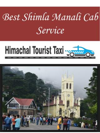 Best Shimla Manali Cab Service