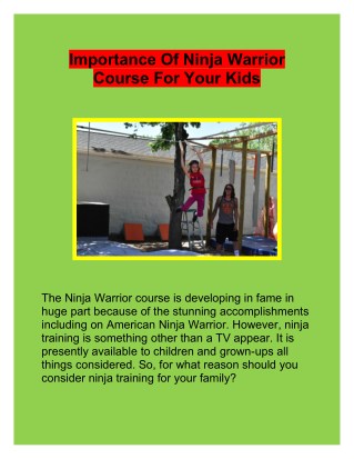 Importance of Ninja Warrior Course for your Kids