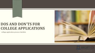 Do's and Don'ts for College Application Process Checklist